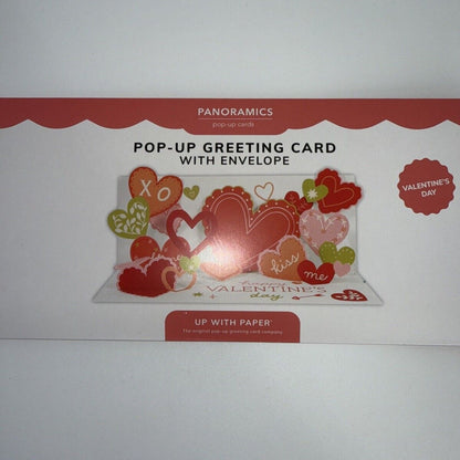 Lot Of 2 X Up With Paper Valentine’s Day Cards Love Balloons with Light, Pop-up