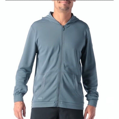 $130 Smartwool Men’s Hoodie Lightweight Uptempo Zip Sweater-Pewter Blue-Small