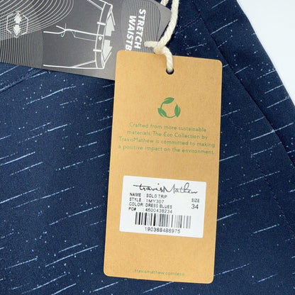 $89 Travis Mathew Men’s Solo Trip 9” Shorts - Dress Blues - 34W - NWT