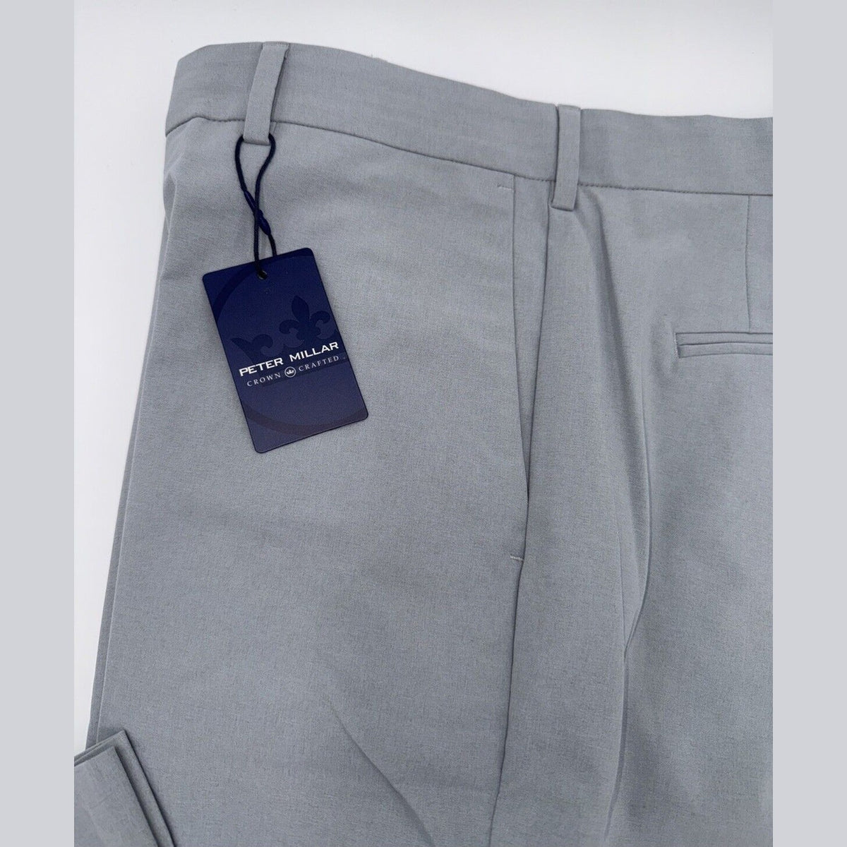 $180 Peter Millar Crown Men’s Crafted Surge Performance Pants- Gale Grey-40W 32L