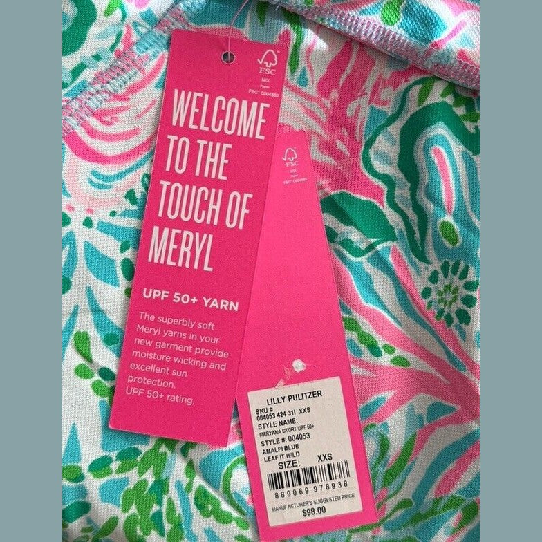 Lilly Pulitzer Women’s Maryana Skort Almalfi Blue - Leaf It Wild - XXS