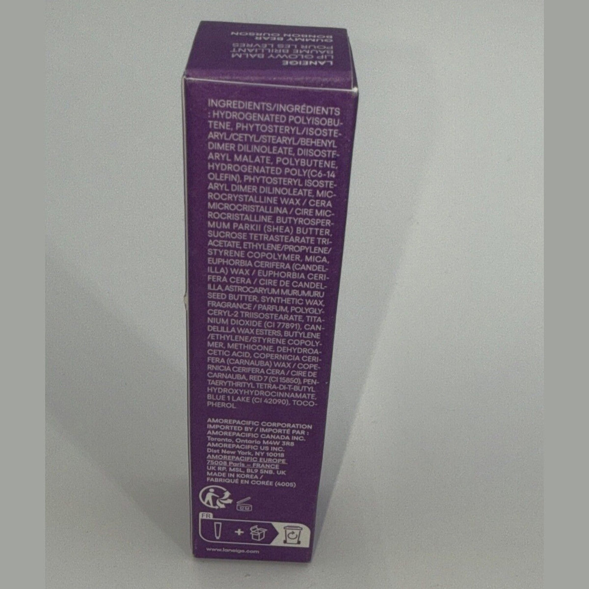Laneige Lip Balm - Hydrating Glossy Tint (Clear & Concise) Gummy Bear- 0.35oz