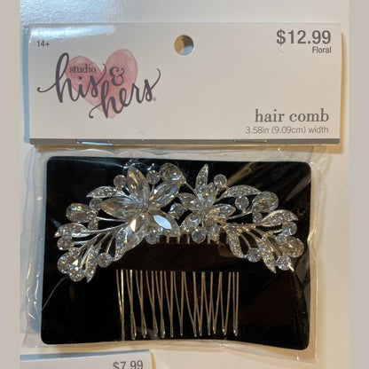 Combo Lot 3 PCs Studio His & Hers WEDDING Set: EARRING - HAIR COMB - Bracelet
