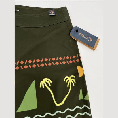$89 Roark Men’s Passage Primo 18” Island Time Boardshort-Khaki Size: 36W-New