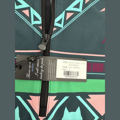 $200 Greyson Golf Pullover Sequoia Ghostwolf Print 1/4 Zip-Multicolor-Medium NWT