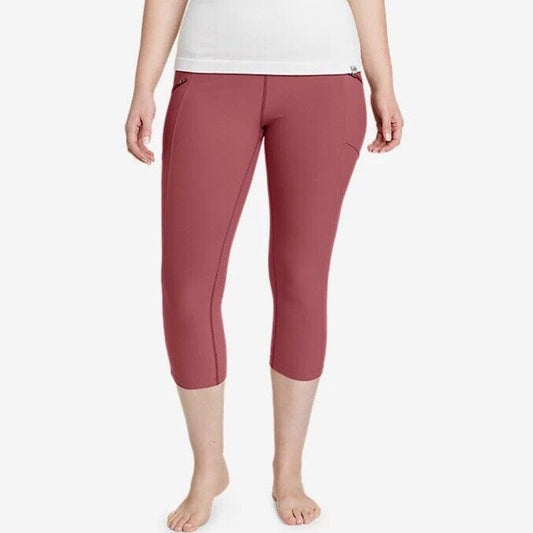Eddie Bauer Women's Trail Tight Capri Leggings - Dark Chinaberry- TMed- NWT