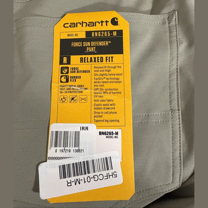 $98 Carhartt Men’s Force Sun Defender Lightweight Relaxed Fit Pants-Beige-Medium