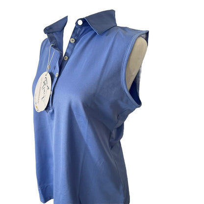 $44 Greg Norman Women’s Freedom Micro Pique Sleeveless Shirt - Peri -Medium-New
