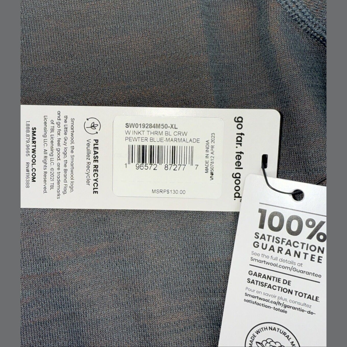 $130 Smartwool Women’s Intraknit Activ Merino Base Layer Top-pewter Blue-XLarge