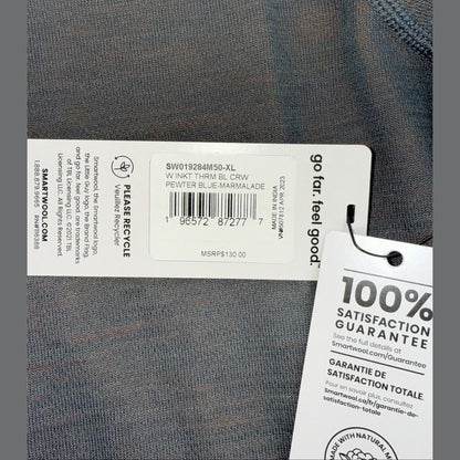 $130 Smartwool Women’s Intraknit Activ Merino Base Layer Top-pewter Blue-XLarge