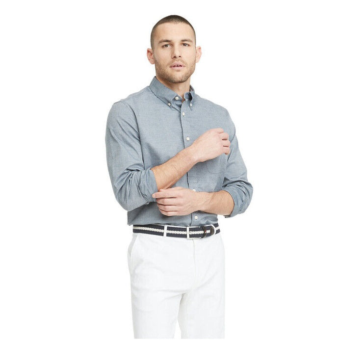 Tommy Hilfiger Men’s Capote Classic Fit Dress Shirt-Navy-Small- New Tags $75