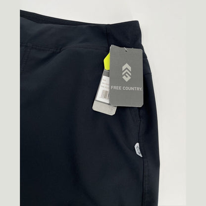 $85 Free Country Women's Get Out There Convertible Pants to Shorts-Black-Medium