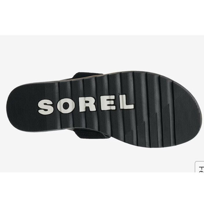 Sorel Ella II Sandals Slip On Women’s Size 7.5  Suede/Leather Flats - Black- New