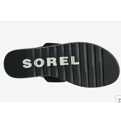 Sorel Ella II Sandals Slip On Women’s Size 7.5  Suede/Leather Flats - Black- New