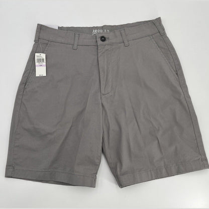 $50 Izod Men’s Classic Chino Saltwater 9.5” Shorts -Cinderblock Taupe-32W-New
