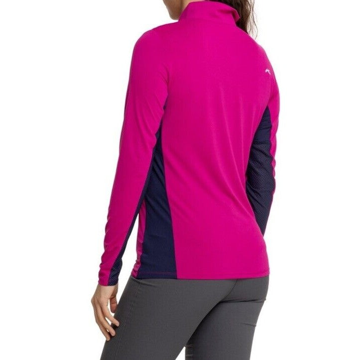 $160 KJUS Women’s Sunshine Comfort 1/4 Zip Golf Pullover UPF-Fuchsia -Medium-New