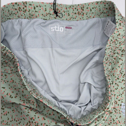 $79 Stio Women’s Speckles Athletic Lined 3" Run Shorts- Lichen Green-Medium-New