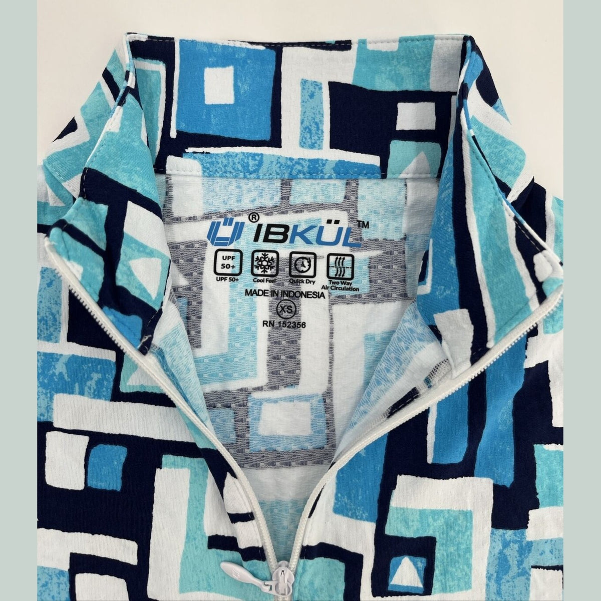 $95 IBKUL Women’s Zip Mock Neck Short Sleeve- Jennifer Turquoise-XSmall-New Tag