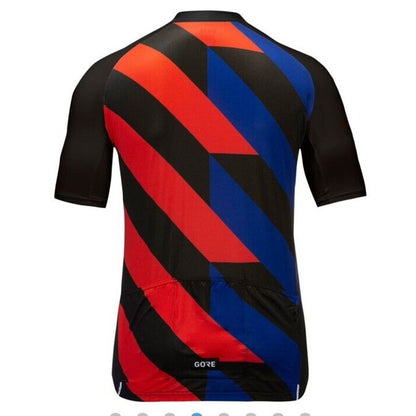$95 Gore Wear Men Signal Cycling Full Zip Short Sleeve Jersey-Black Fire-Medium