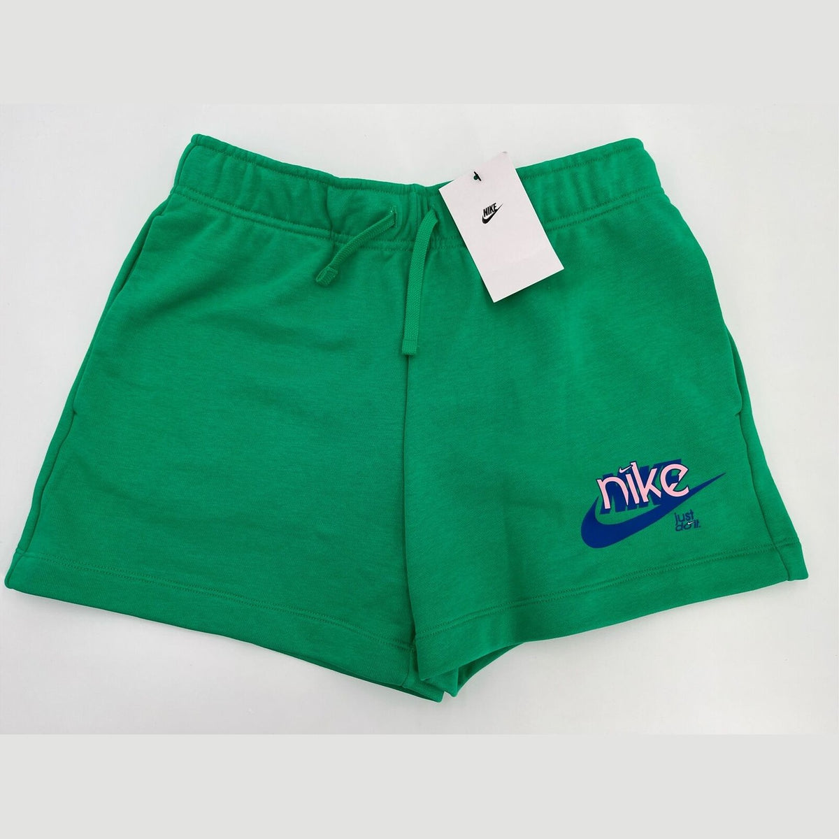 $50 Nike Women’s Sportswear Club Fleece Graphic Shorts - Green- Small- New Tag