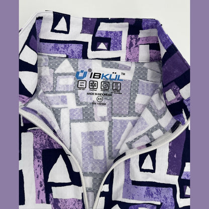 $100 Ibkul Women’s Long Sleeve Zip Mock Neck Top-Jennifer Plum -XSmall-New