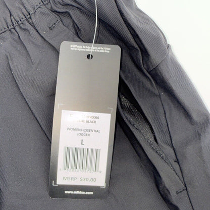 $70 Adidas Women’s Essential Comfy Woven Joggers Pants- Black- Large - New Tag