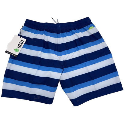 $75 Stio Men’s CFS Drifter Board 7” Shorts -Cobalt Blue Stripes-Size: Large- NWT