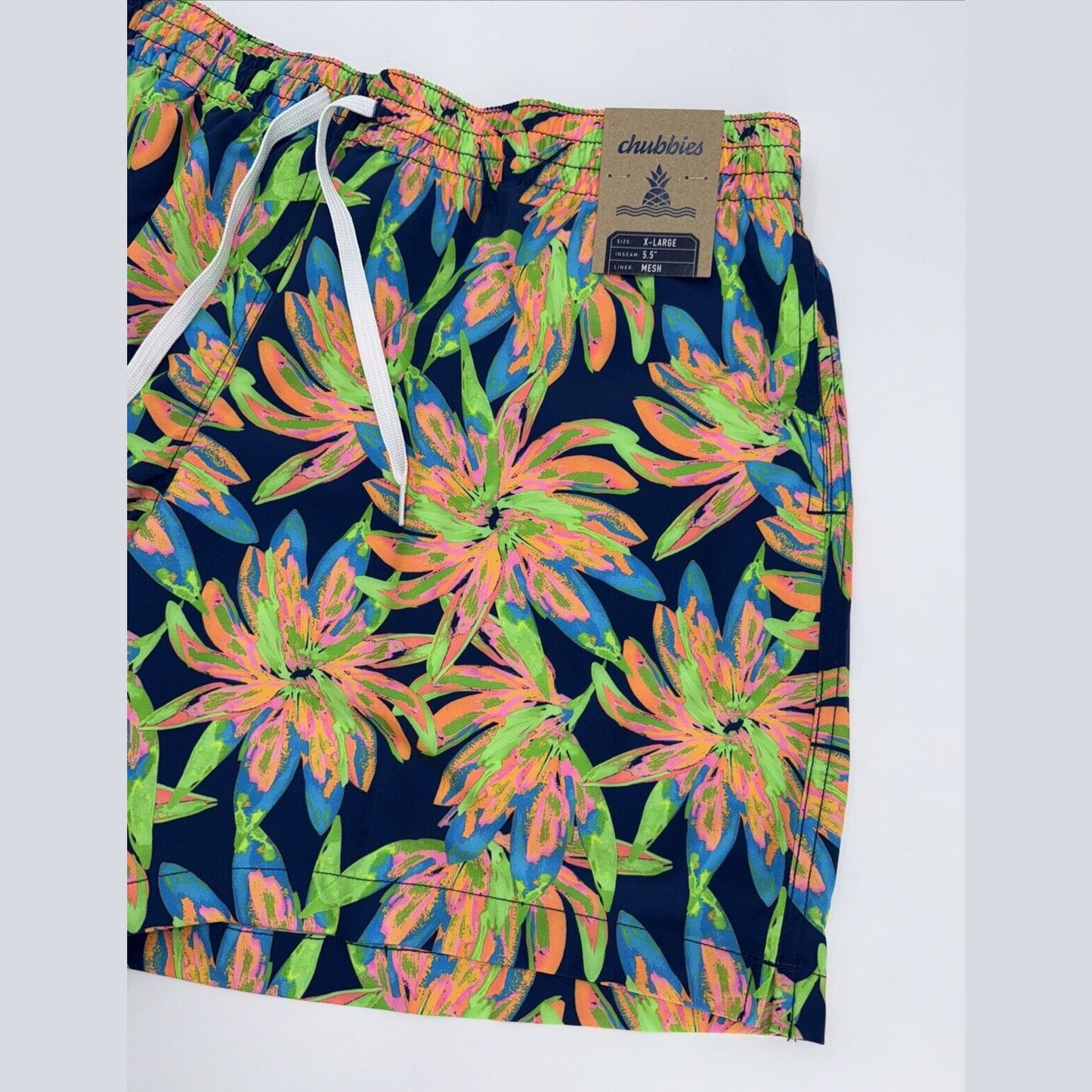 $70 Chubbies The Ocean Flowers 5.5" Inseam Swim Trunks-Multi -XLarge -New Tag
