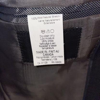DKNY Men's Lexington “Derek” Black Italian Wool Jacket Size 38 Long NWT- $525