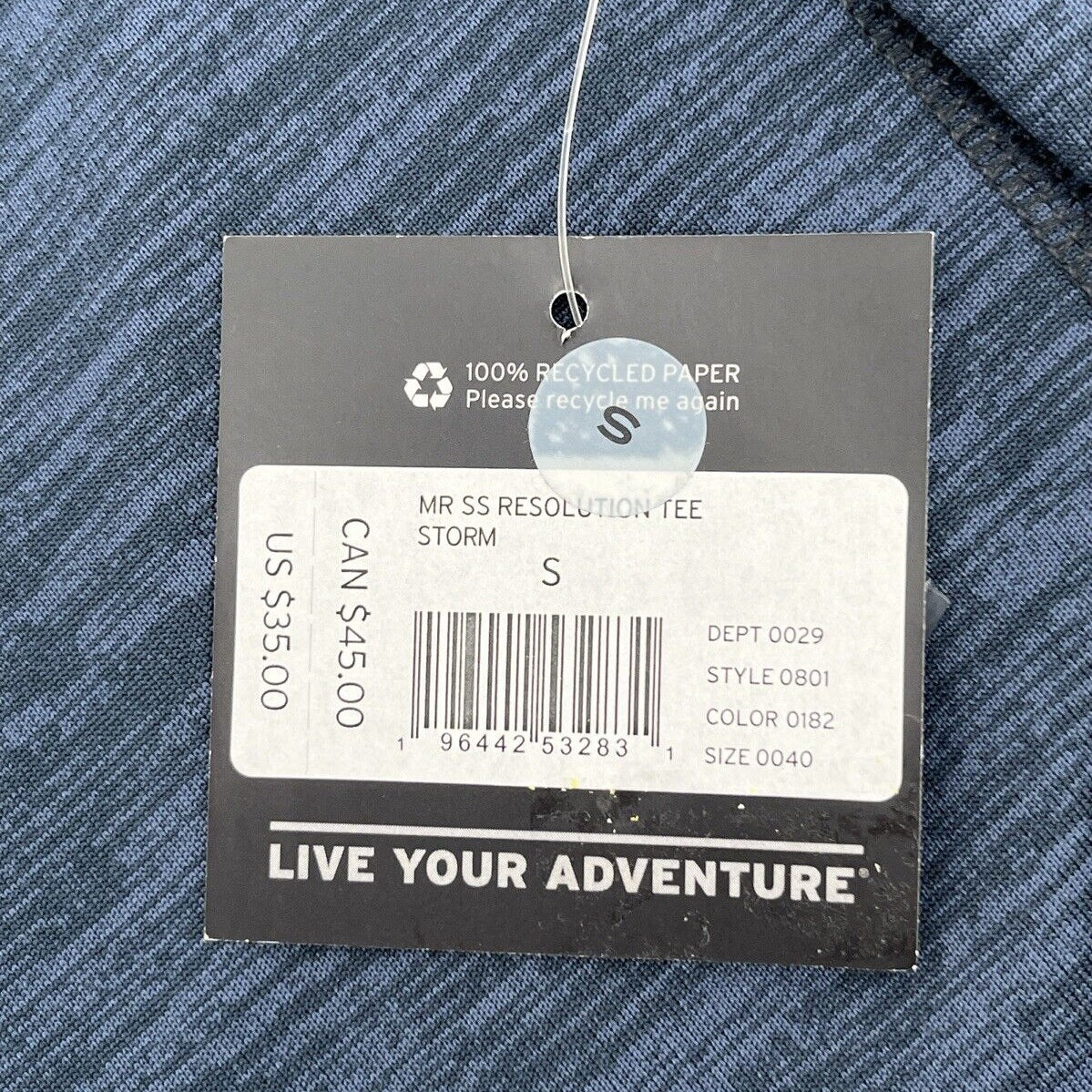 Eddie Bauer Men's Resolution Short Sleeve Tee Shirt-Storm Blue-Small-New Tag