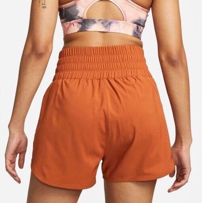 Nike One Women's Dri-FIT UltraHigh Waisted 3" Brief-Lined Shorts-Dk Russet-Small