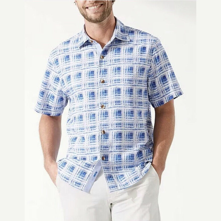 Tommy Bahama Men’s Echo Beach Tiles Shirt-Royal Indigo -2XLarge-New $148