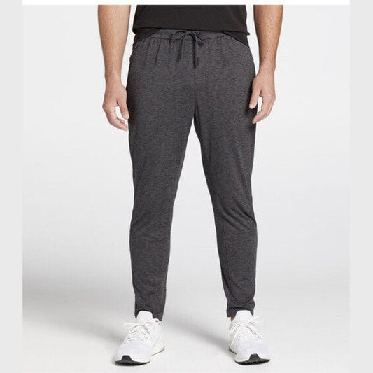 VRST Men’s R&R Jersey Tapered Pant - Pure Black Heather (Grey) -Small - New  $65