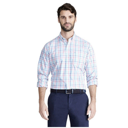 IZOD Men’s Plaid SHIRT Long Sleeve Plaid Button Down Classic-Bachelor-Medium-NEW