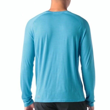 $75 Smartwool Men’s Active Ultralight Long Sleeve Shirt-Iceberg Blue-Large -New