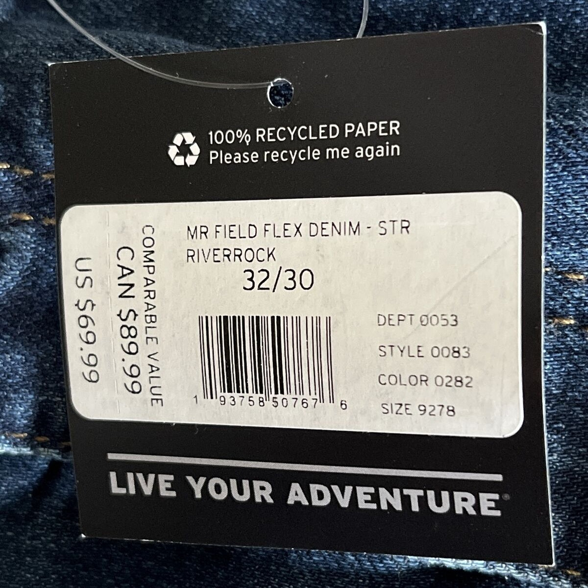 EDDIE BAUER Men’s Flex Straight Denim Jeans- River Rock- 32W x 30L- New Tags $70