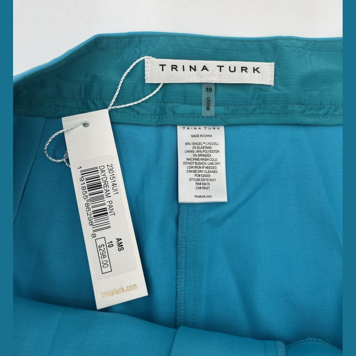 $298 Trina Turk Women’s Tailored Fit Daydream Slit Pants-Atmosphere-Size: 10 (L)