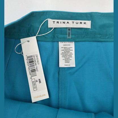$298 Trina Turk Women’s Tailored Fit Daydream Slit Pants-Atmosphere-Size: 10 (L)