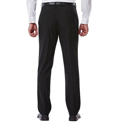 Haggar Men's 4 Way Stretch Flat Front Suit Separate Pant SlimFit-Black- 34W 32L