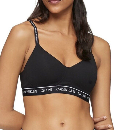 Calvin Klein  Women’s Archive Logo Lightly Lined Bralette QF6094-Black- XLarge