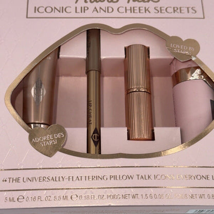 NEW Charlotte Tilbury Pillow Talk Iconic Lip & Cheek Secrets 4 Piece Holiday Set