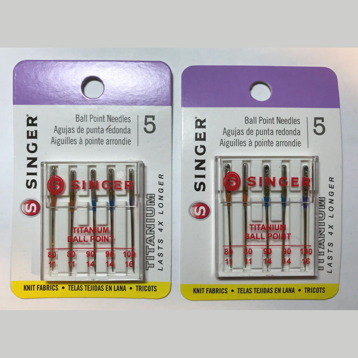 Lot Of 2 SINGER 04809 Universal Sewing Machine Needles, 5-Count Each Total 10
