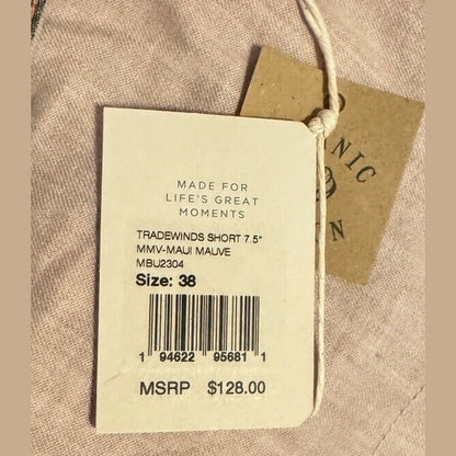 $128 FAHERTY Men’s Tradewinds Shorts 7.5” Inseam Linen Blend-Maui Mauve-38W -New