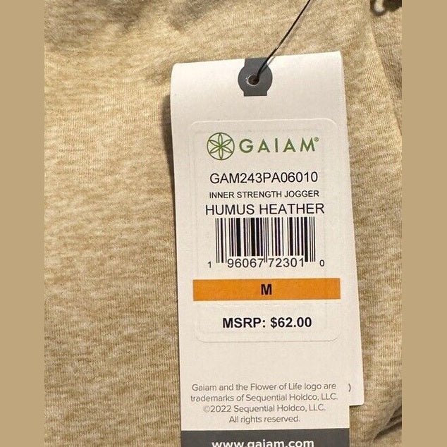$62 Gaiam Men’s Inner Strength Slim Fit Jogger Pant- Humus Heather - Medium