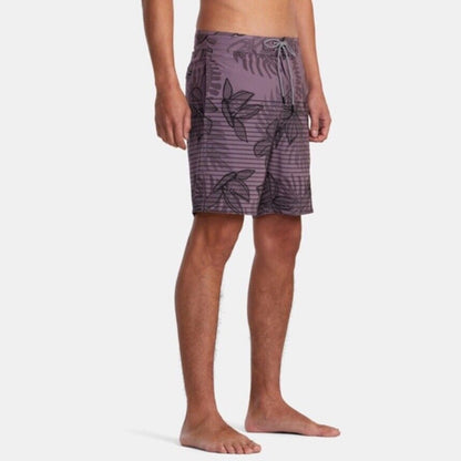 $66 Rvca Men’s CURREN Special Edition Floral Striped Swim Trunks-Lavender-29”W
