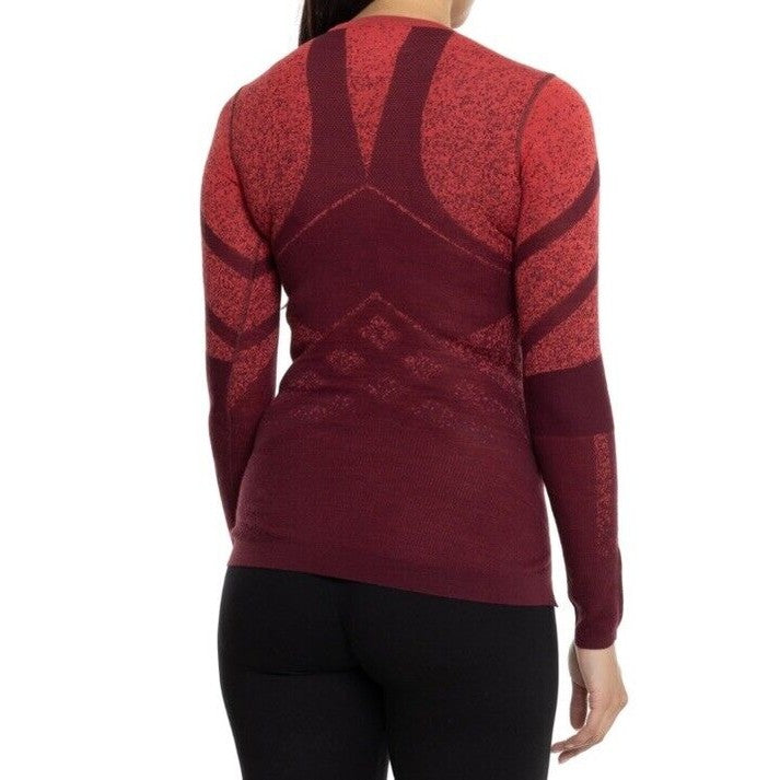 $130 Smartwool Women’s Intraknit Activ Merino Base Layer Top-Black Cherry-XLarge