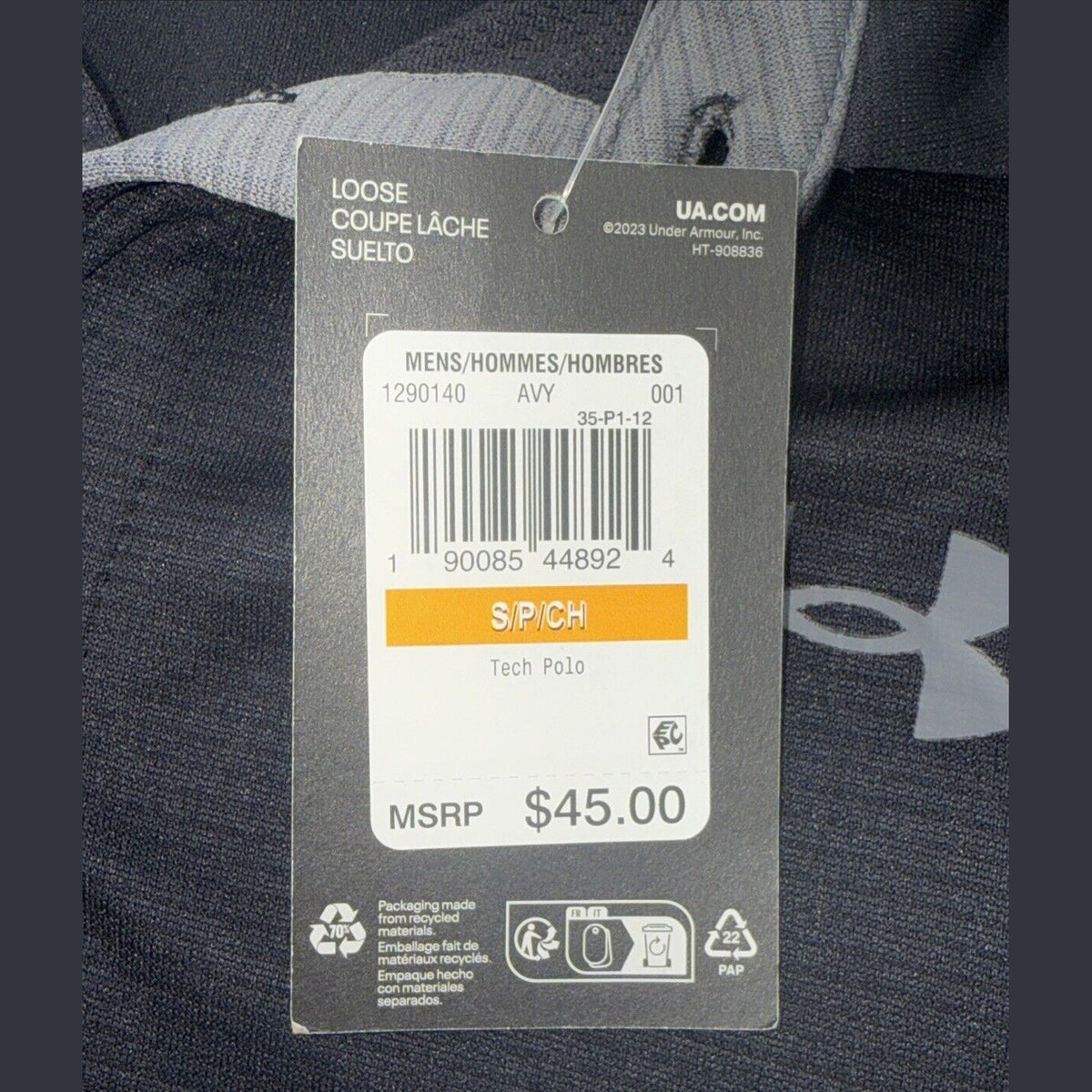Under Armour Men's UA Tech Performance Golf Polo T-Shirt 1290140-Black-Small-New