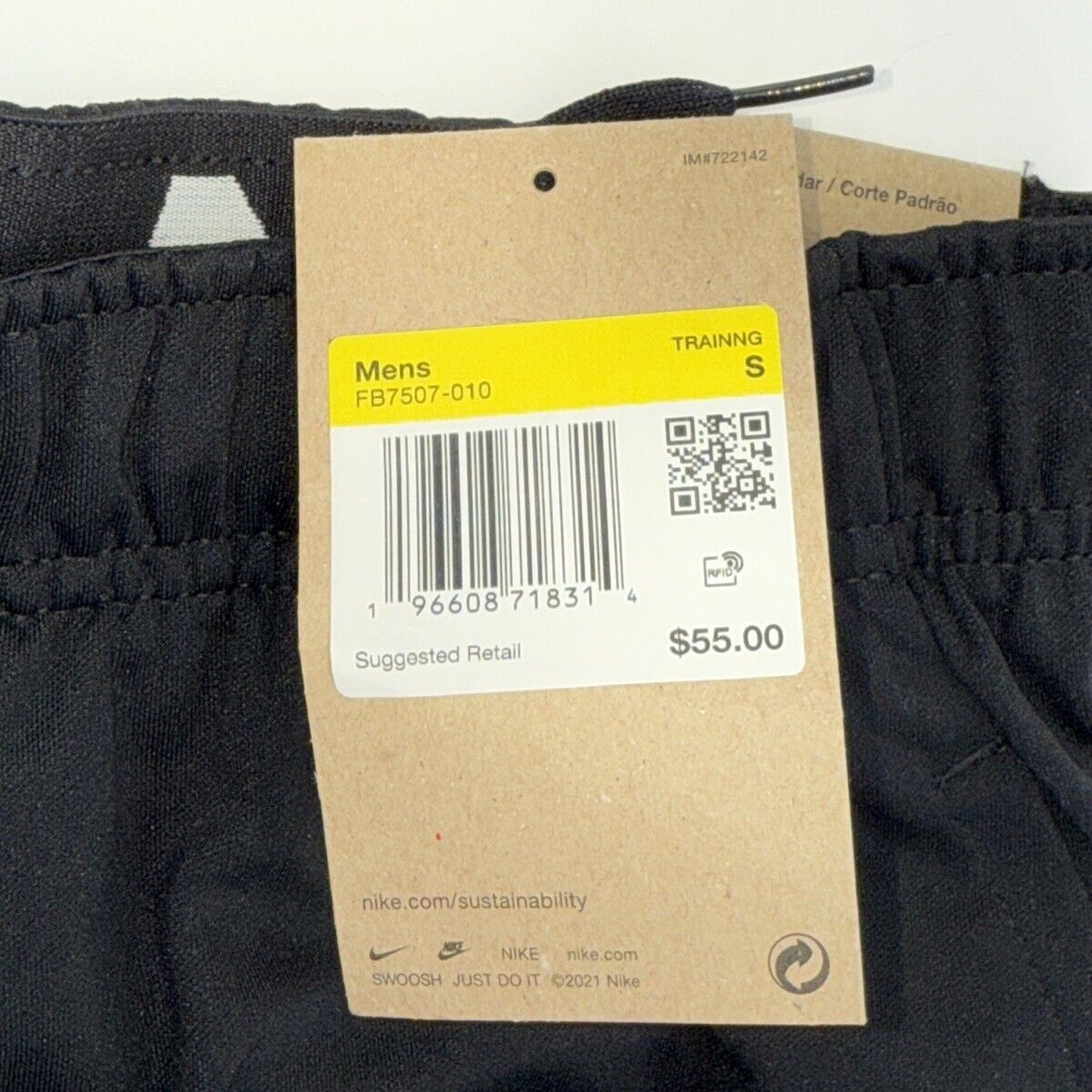 $55 NIKE Men's Totality Dri-FIT Tapered Versatile Pants-Black -Small-New Tag