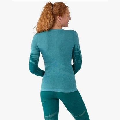 $130 Smartwool Women’s Intraknit Merino Base Layer Crew-Emerald -Small-New Tag