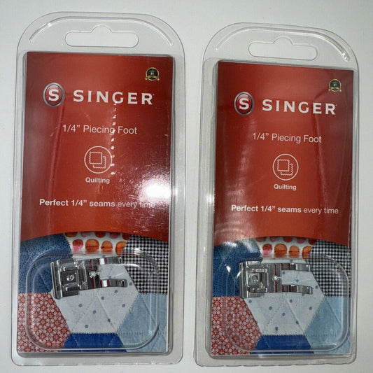 Lot Of (2) SINGER 1/4" Piecing Presser Foot for perfect 1/4" - Great Deal!